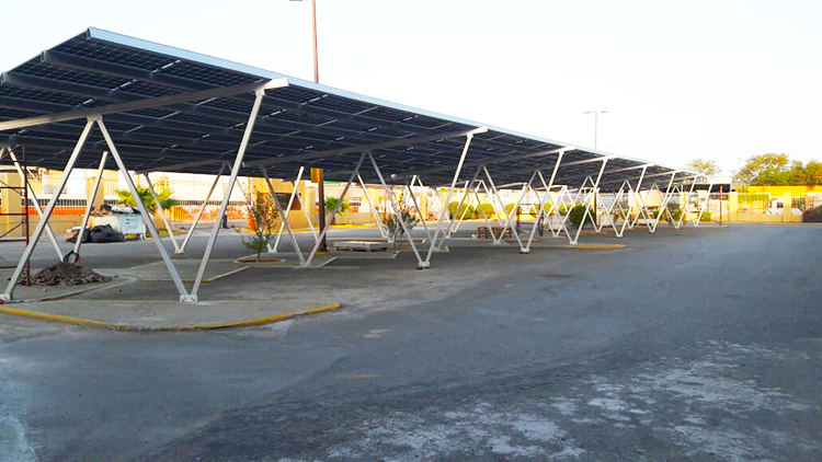 Solar car parking lot solar carport structure system